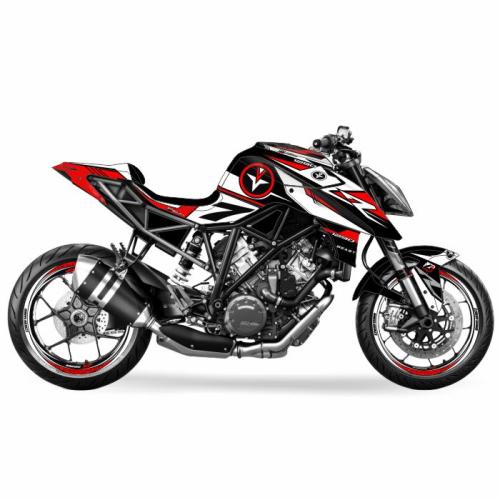 KTM 1290 Superduke R  17- "SPIKE" Dekor Stickerkit Red/White