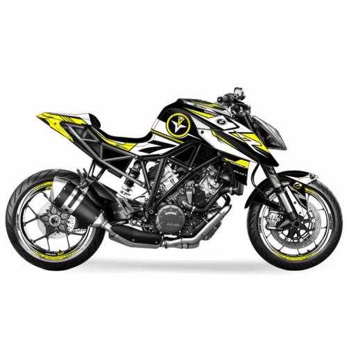 KTM 1290 Superduke R  17- "SPIKE" Dekor Stickerkit Yellow/White
