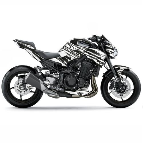 Kawasaki Z900 "ZTYLE - Schwarz/Weiß" 20-24 Motorrad Dekor Stickerkit