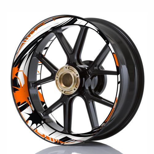 Wheelskinzz® STYLE Weiß/Schwarz/Orange