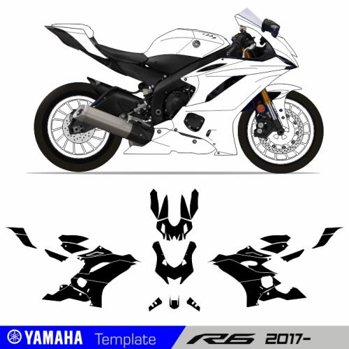 YAMAHA R6 RJ27 Street 17 - Template Schnittvorlage Cutcontour