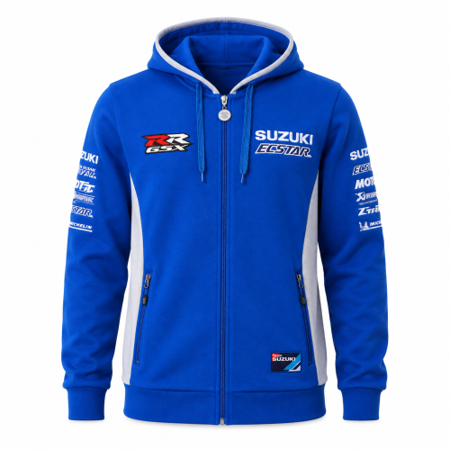 Suzuki Ecstar Team Hoodie – Blau/Grau