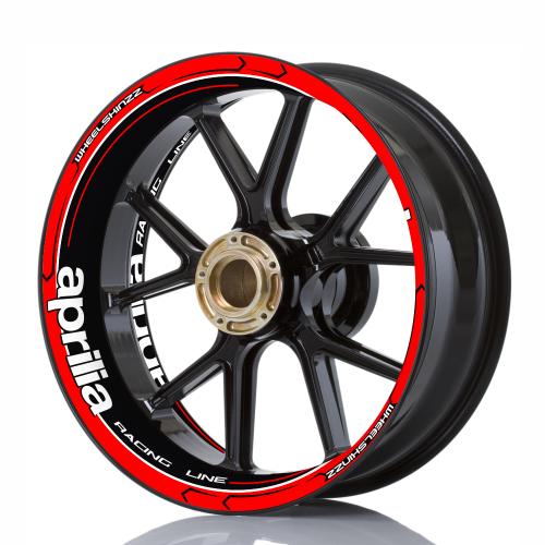 Wheelskinzz® aprilia "Racing Line" Rot/Schwarz/Weiß