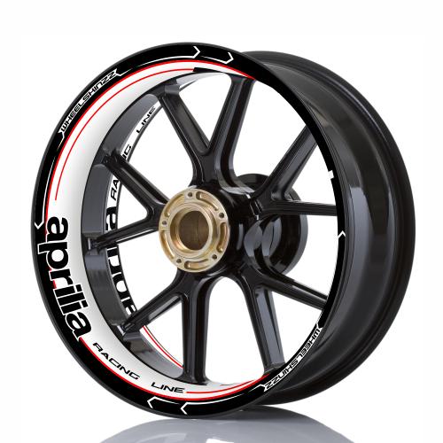 Wheelskinzz® aprilia "Racing Line" Schwarz/Weiß/Rot