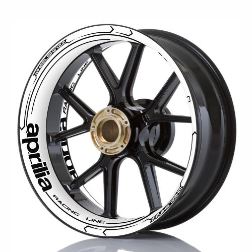 Wheelskinzz® aprilia "Racing Line" Weiß/Schwarz