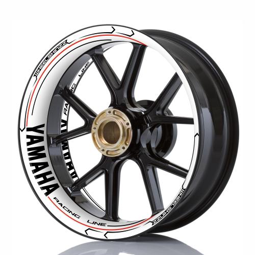 Wheelskinzz® YAMAHA "Racing Line" Weiss/Schwarz/Rot