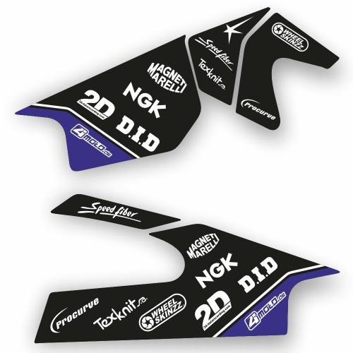 Yamaha R6 (06-24) Schwingenaufkleber Dekor - Schwarz | Blau