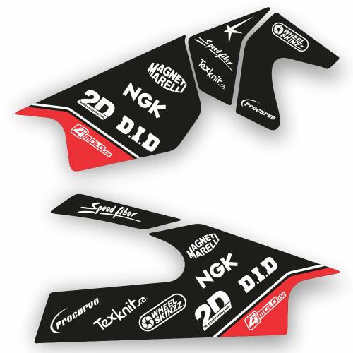 Yamaha R6 (06-24) Schwingenaufkleber Dekor - Schwarz | Rot